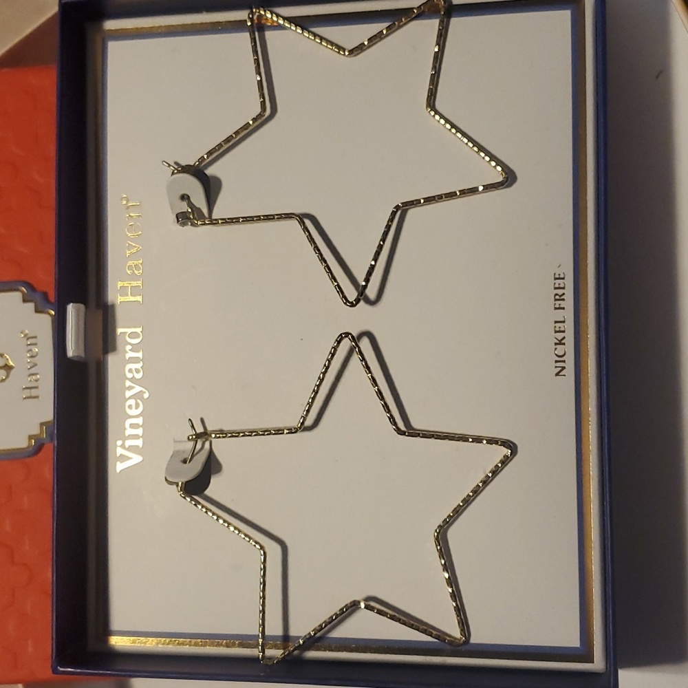 Gold star earrings
